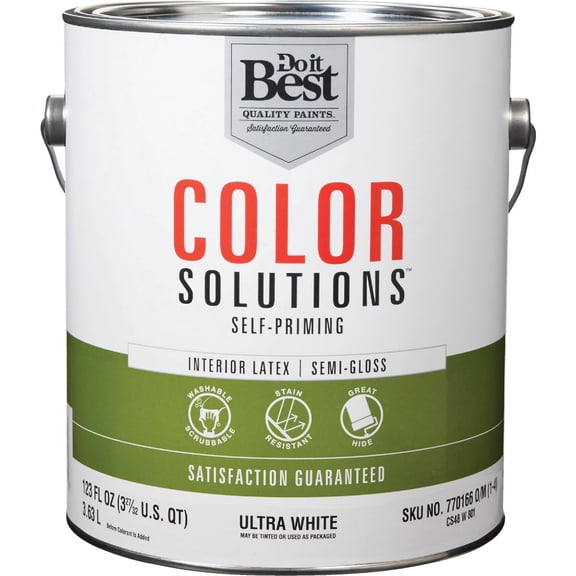 Sherwin-Williams Co. Do it Best Color Solutions Latex Self-Priming Semi-Gloss Interior Wall Paint - Pack of 4