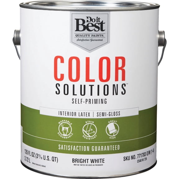 Sherwin-Williams Co. Do it Best Color Solutions Latex Self-Priming Semi-Gloss Interior Wall Paint - Pack of 4