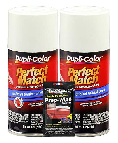 Sherwin-Williams Company Dupli-Color Taffeta White Exact-Match Automotive Paint - 8 oz, Bundles Prep Wipe (3 Items)