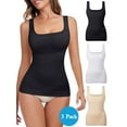 thumbnail image 1 of Sheryer 3-Packs Women's Seamless Shapewear Tank Top, Square Neck Tummy Control Body Shaper Compression Camisole, Sizes S-2XL, 1 of 7