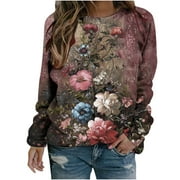 Shesay Women Blouses for Work White Tshirts Shirts Graphic Vintage V Neck Summer Clothes for Short Women 2023 Vacation Clearance Deals