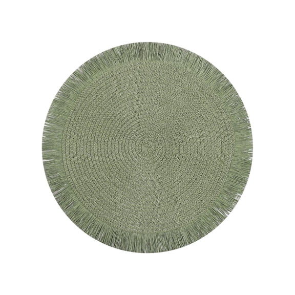 Shetay 15 inch Round Braided Placemat, Boho Placemats Table Mats Woven Washable Table Placemats for Fall Kitchen Dining Home Farmhouse Thanksgiving Christmas Decoration Heat Resistant Place Mat