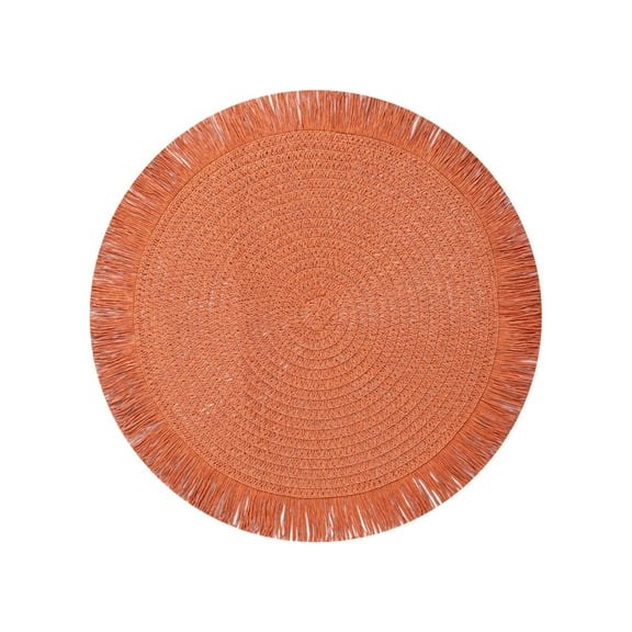 Shetay 15 inch Round Braided Placemat, Boho Placemats Table Mats Woven Washable Table Placemats for Fall Kitchen Dining Home Farmhouse Thanksgiving Christmas Decoration Heat Resistant Place Mat