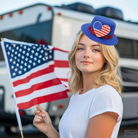 Shetay Independence Day Headwears Hat Hairpin Holiday Decoration Hat Pet Holiday Hat Suitable For Independence Day Headwears Pet Decoration