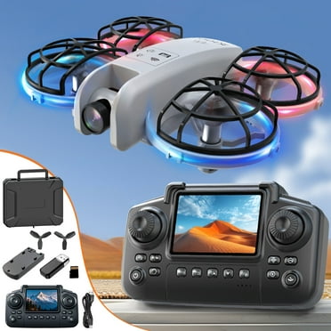 Shetay Quadcopter Drone With Camera, Remote Control With Screen Display And Cool Lights 2.4G RC Light String Quadcopter Altitude Hold For Kids Adults