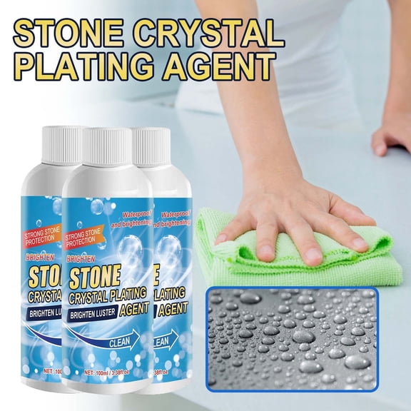 Shetay Quartz Countertop Cleaner and Polish (3 pcs, 100ml) Clean and Shine Your Quartz Countertops Islands and Stone Surfaces, Suitable for Many Kinds of Stone.