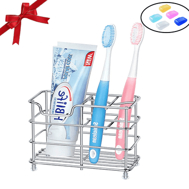Shetinar Stainless Steel Toothbrush Holders , Bathroom Accessories Set,Bathroom Decor 2.5X4X4.8in,Silver