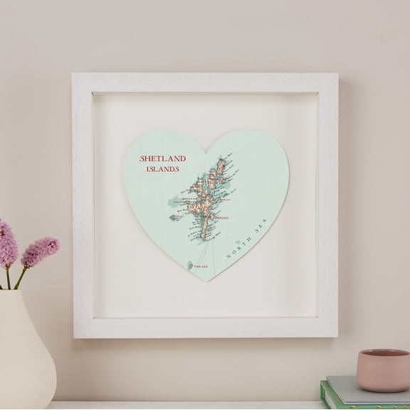 Shetland Islands map heart print