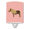 thumbnail image 1 of Shetland Pony Horse Pink Check Ceramic Night Light, 1 of 1
