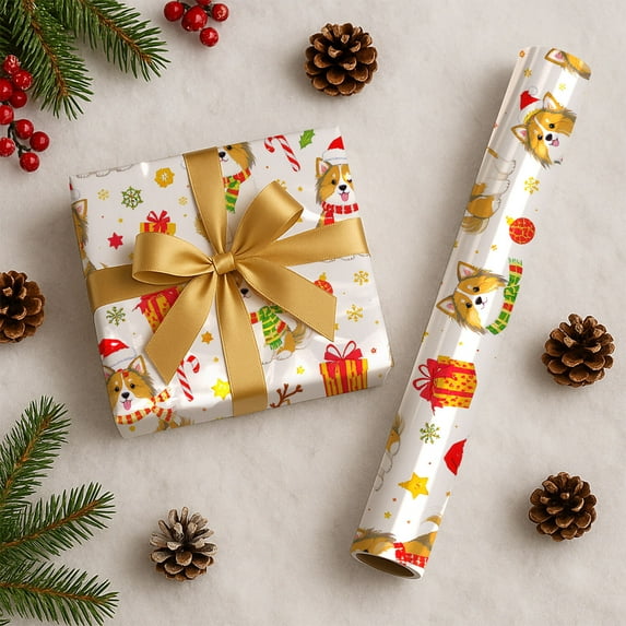 Shetland Sheepdog Christmas Wrapping Paper Rolls, Shetland Sheepdog Holiday Gift Wrapping Paper Merry Christmas