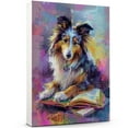 thumbnail image 1 of Shetland Sheepdog Decor Poster Unframe, Shetland Sheepdog Dog Canvas Wall Art, Dog Reading Book Canvas Print Painting Poster Wall Decor Dog Lovers Gifts, 1 of 6
