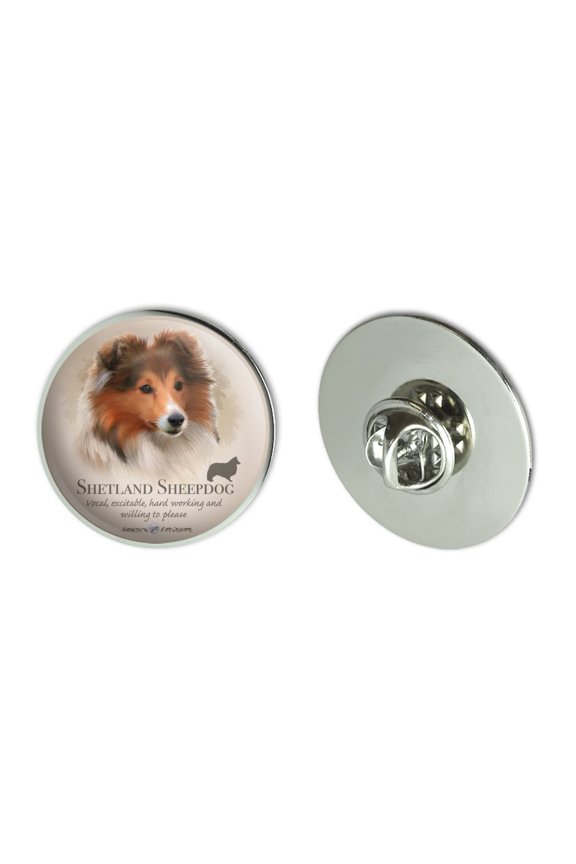 Shetland Sheepdog Dog Breed Metal 1.1" Tie Tack Hat Lapel Pin Pinback