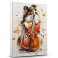 thumbnail image 1 of Shetland Sheepdog Dog Stretched Canvas Size 8x12 – Cello Theme Dog Art for Wall, Shetland Sheepdog Dog Playing Cello Wall Art, Dog Lover Canvas Decor, 1 of 5