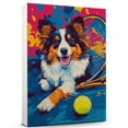 thumbnail image 1 of Shetland Sheepdog Dog Stretched Canvas Size 8x12 Tennis Canvas – Cute Shetland Sheepdog Canvas Wall Art of Puppy Playing Tennis, Perfect for Dog and Sports Fans, 1 of 5