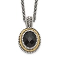 thumbnail image 1 of Shey Couture  Sterling Silver with 14K Accent 18 Inch Antiqued Checkerboard-cut Black Onyx Necklace, 1 of 5
