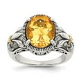 thumbnail image 1 of Shey Couture  Sterling Silver with 14K Accent Antiqued Oval Citrine Ring, 1 of 8