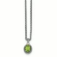 thumbnail image 1 of Shey Couture Sterling Silver with 14K Accent 18 Inch Antiqued Peridot Oval Necklace Q-QTC1467, 1 of 3