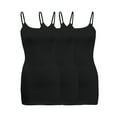 thumbnail image 1 of ShezPretty 3-Pack - Women's Basic Cami with Adjustable Spaghetti Straps Tank Top (Large, Black/Black/Black), 1 of 4