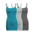 thumbnail image 1 of ShezPretty 3-Pack - Women's Basic Cami with Adjustable Spaghetti Straps Tank Top (Medium, Spring Teal/H.Grey/Charcoal Grey), 1 of 7