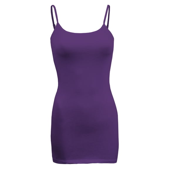 ShezPretty Women's Basic Cami with Adjustable Spaghetti Straps Tank Top (3XLarge, Purple)
