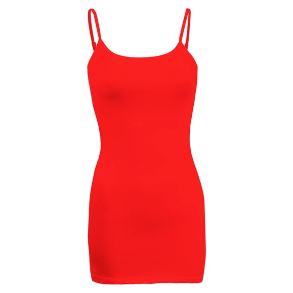 ShezPretty Women's Basic Cami with Adjustable Spaghetti Straps Tank Top (3XLarge, Red)