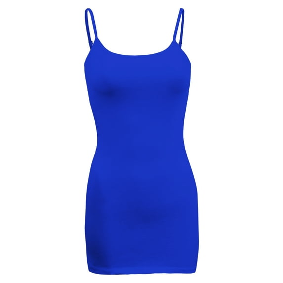 ShezPretty Women's Basic Cami with Adjustable Spaghetti Straps Tank Top (3XLarge, Royal Blue)