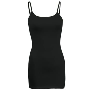 ShezPretty 4 Pack - Women's Basic Cami with Adjustable Spaghetti Straps Tank Top (Medium, True