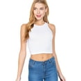 thumbnail image 1 of ShezPretty Women's Basic Sleeveless Halter Neck Tank Crop Top (Small, White), 1 of 5