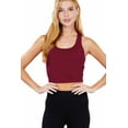 thumbnail image 1 of ShezPretty Women's Cotton Racerback Basic Crop Tank Tops (Small, Burgundy), 1 of 1