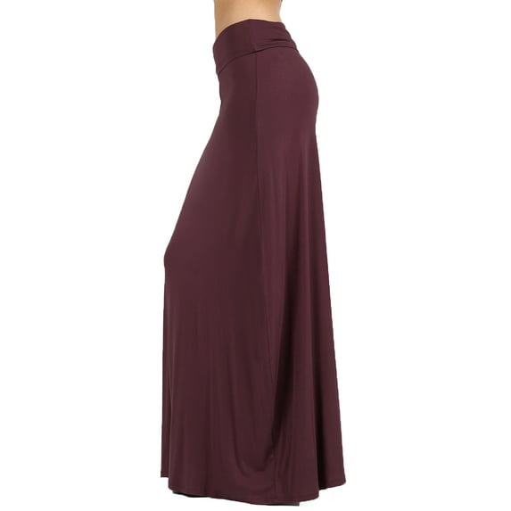 ShezPretty Women's Premium Fold Over High Waist Long Floor Length Maxi Skirt 