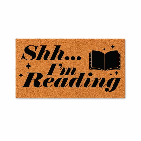 Shh Im Reading Doormat, Book Lover Entryway Door Mat, Funny Welcome Mat For Home Porch Indoor Outdoor (18x30 inches) WoodByStu 7606