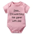 thumbnail image 1 of Shh I'm Watching The Game With Dad Baby Unisex Clothes Short Sleeve Take Home Outfit for Baby Girl White Baby Girls' One-piec, 1 of 2