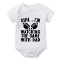 thumbnail image 1 of Shh I'm Watching The Game With Dad Coming Home Outfit for Baby Girl Summer Short Sleeve Baby Girl Newborn White Baby Girl Rom, 1 of 2
