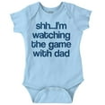 thumbnail image 1 of Shh Im Watching the Game with Dad Romper Boys or Girls Infant Baby Brisco Brands 12M, 1 of 6