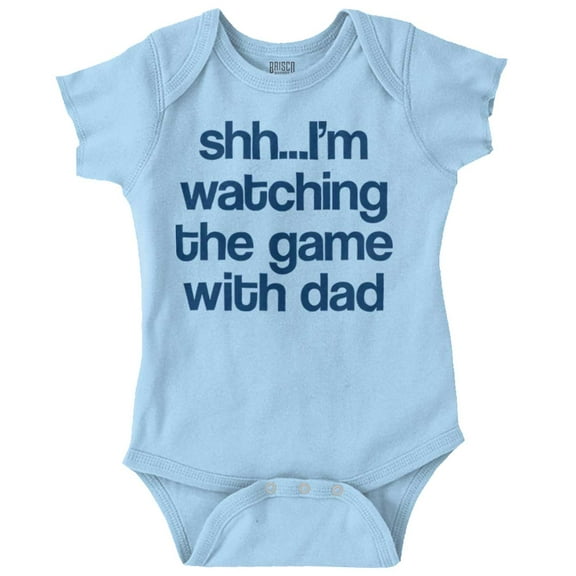 Shh Im Watching the Game with Dad Romper Boys or Girls Infant Baby Brisco Brands 12M