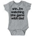 thumbnail image 1 of Shh Im Watching the Game with Dad Romper Boys or Girls Infant Baby Brisco Brands 18M, 1 of 7