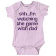 thumbnail image 1 of Shh Im Watching the Game with Dad Romper Boys or Girls Infant Baby Brisco Brands 24M, 1 of 7