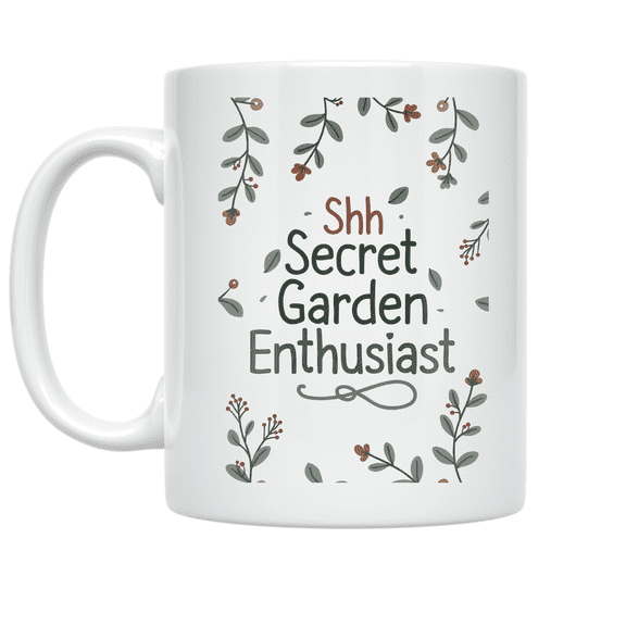 Shh Secret Garden Enthusiast - Nature Lover - 11 oz Ceramic Coffee Mug