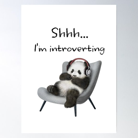 Shhh...I'M Introverting Poster Wall Art, Modern Wall Decor For Living Room Bedroom, 12x18 UNFRAMED