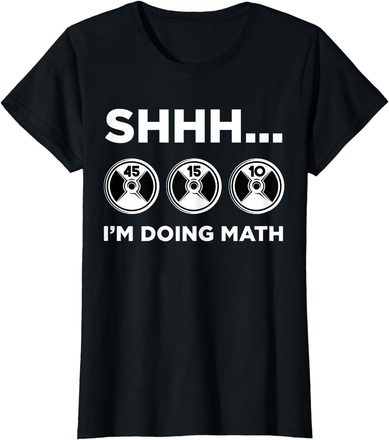 Shhh I'm Doing Math Gym Fitness Math Funny Weightlifting T-Shirt ...