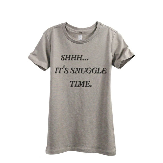 Shhh It's Snuggle Time Women's Fashion Relaxed T-Shirt Tee Heather Tan 2X-Large