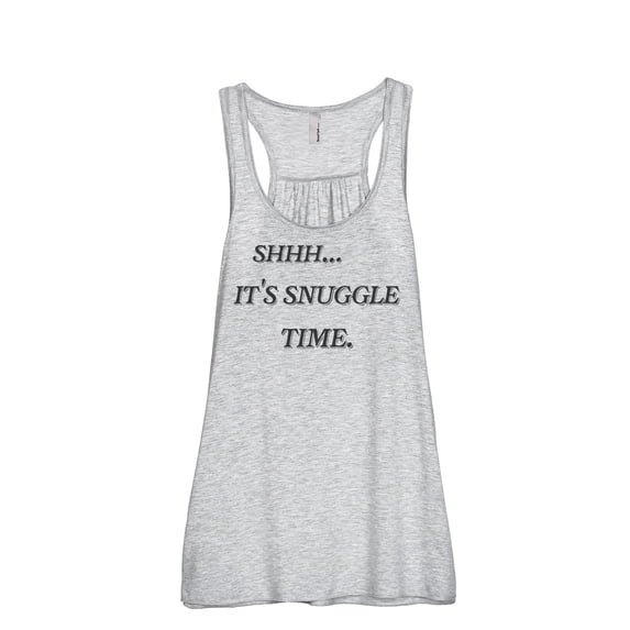 Shhh It's Snuggle Time Women's Fashion Sleeveless Flowy Racerback Workout Yoga Tank Top Sport Grey Medium