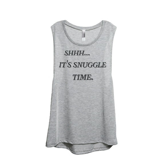 Shhh It's Snuggle Time Women's Fashion Sleeveless Muscle Workout Yoga Tank Top Sport Grey Small