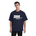 thumbnail image 1 of Shhh No One Cares Men Novelty Sarcastic Humor Graphic Tee Casual Hilarious T-shirt, 1 of 9