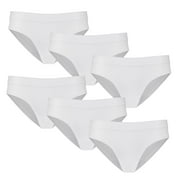 Shhh Women's Seamless Washable Incontinence Underwear, White, Small/Medium, 6 Pairs, Fits Hip Size 32-38"
