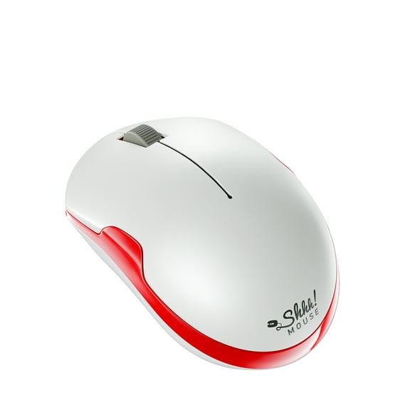 ShhhMouse Wireless Silent Noiseless Clickless Mobile Optical Mouse with USB Receiver and Batteries Included, Portable and Compact, for Notebook, PC, Laptop, Chromebook, Computer, MacBook (