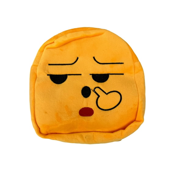 Shhhshing Keep Quiet Face Emoji Backpack - Plush Backpack