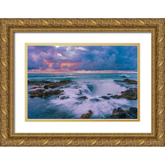 Shi, Mei 32x23 Gold Ornate Wood Framed with Double Matting Museum Art Print Titled - Magic Thor Well