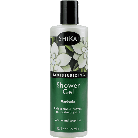 ShiKai Daily Moisturizing Shower Gel  Gardenia Body Wash with Aloe Vera & Oatmeal for Gentle Cleansing & Dry Skin Relief (12 oz)