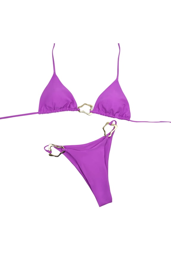 2 Piece Cheeky Swimsuit for Women String Bikini Sets Halter Low Rise Brazilian Bikinis Beach Pool Party